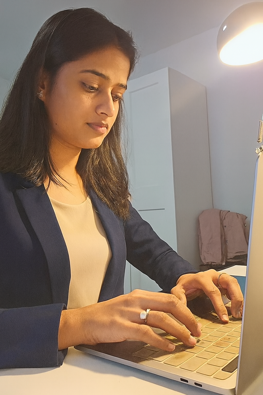Chakshu Bansal - Working at desk